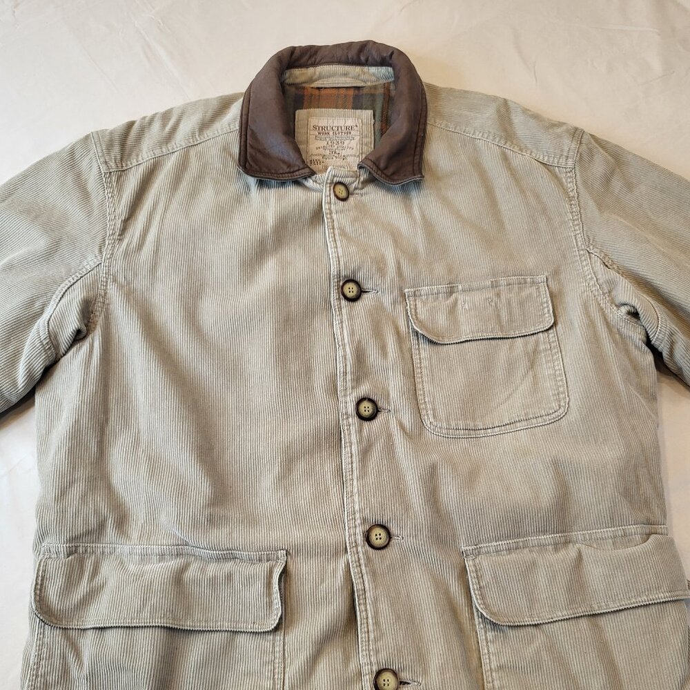 Structure Outerwear Jacket Large Fireman Clasp Barn Chore Coat Pockets VTG 90s